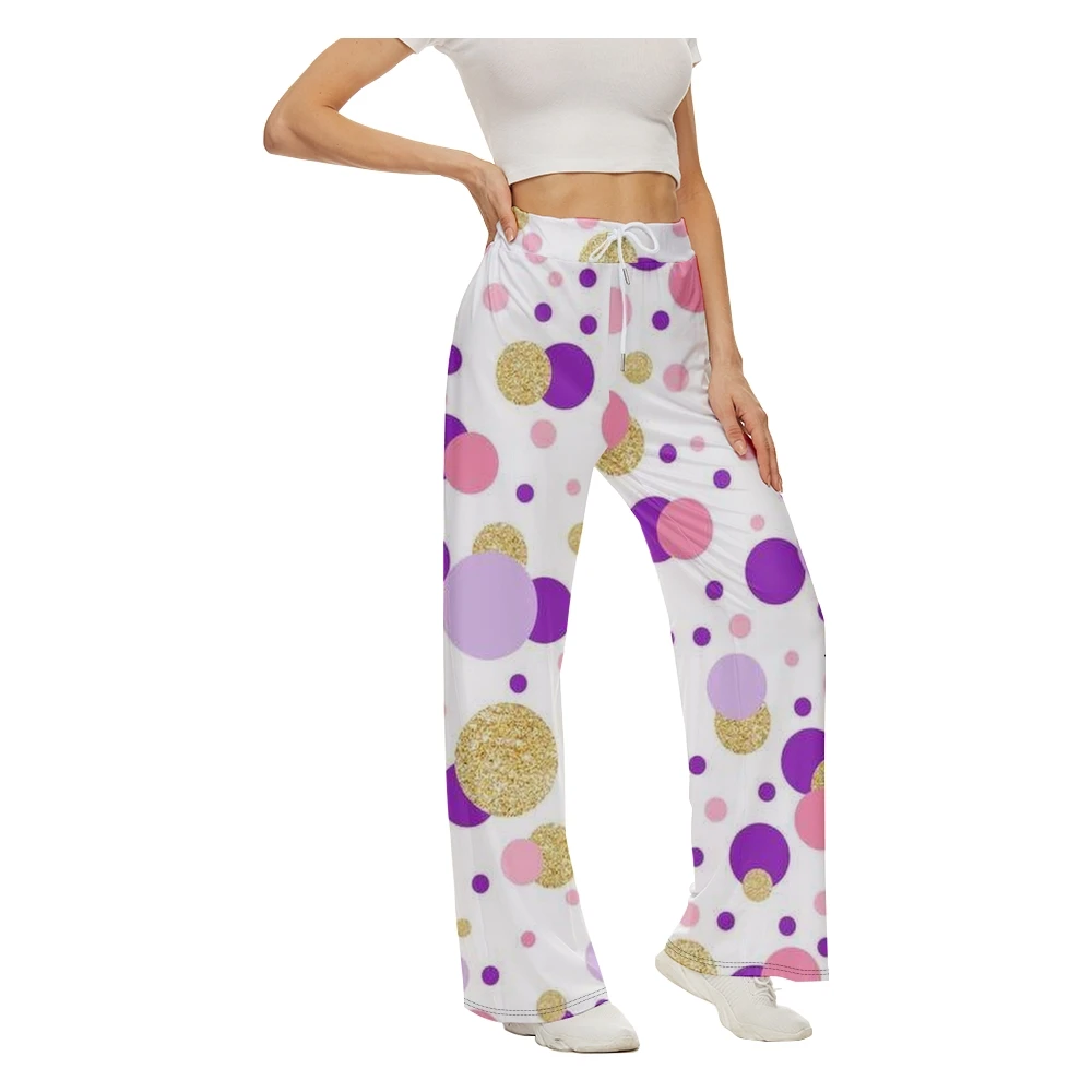 

Женские легсветильник геометрические бесшовные повседневные брюки с круглым принтом белые спортивные брюки с широкими штанинами