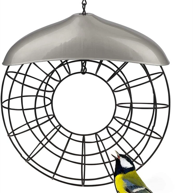 

Кормушка для птиц, ветрозащитный непромокаемый держатель для мячей, круглая металлическая подвесная кормушка для птиц, большое кольцо для ...