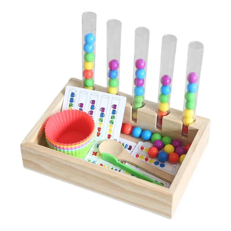 

Цветные шарики для сортировки, цветные шарики для сортировки, деревянные шарики, игрушка, подходящие игры, бусины для мелкой моторики, насто...