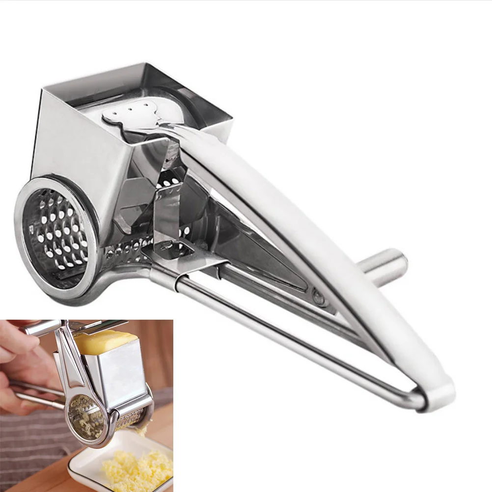 

Vegetable Slicer Cheese Shredder Hand Potato Grater Vegetable Kitchen Tool Silver