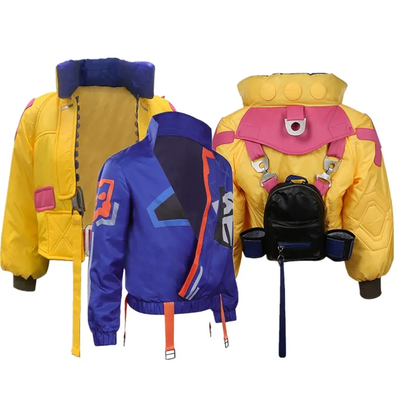 

Valorant Killjoy Yoru желтый костюм косплей голубая куртка пальто сумка наряды Хэллоуин Карнавальный костюм для женщин мужчин маскарадное платье