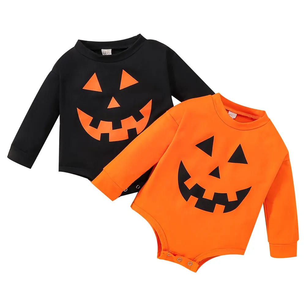 

Halloween Pumpkin Print Baby's Rompers Festival Baby Costumes Spring Autumn Newborns Jumpsuits long sleeves Infant Costume 0-24M