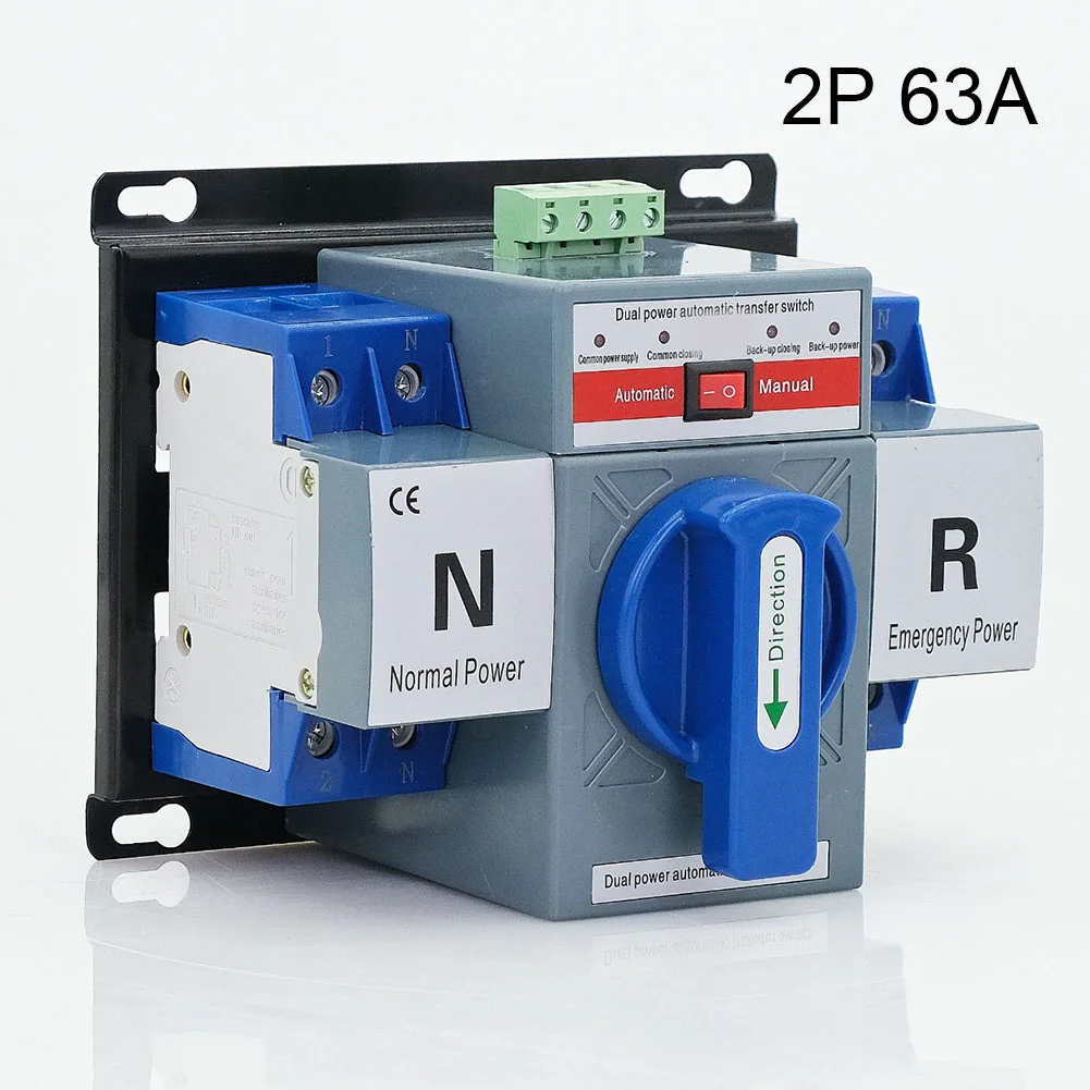 

Circuit Breaker Transfer Switch CB Grade CB Micro-break Type Dual Power Generator Transfer P 63A 220V 158*135*112mm