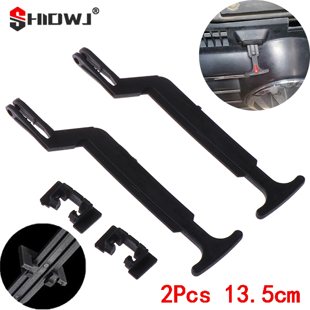 2Pcs/Set Bonnet Hood Release Rod Lock Latch Black Handle Clips 3B0823593 For VW For Passat B5 / B5.5 1998-2004 Car Accessories