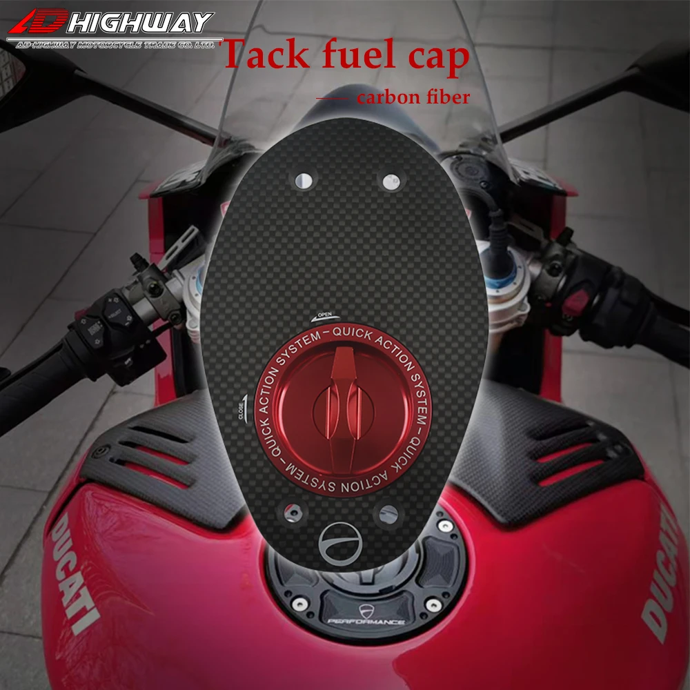 

Carbon Fiber Motorcycle Accessories Quick Release Key Fuel Tank Gas Oil Cap Cover for DUCATI SPORT 1000 S 2006-2008