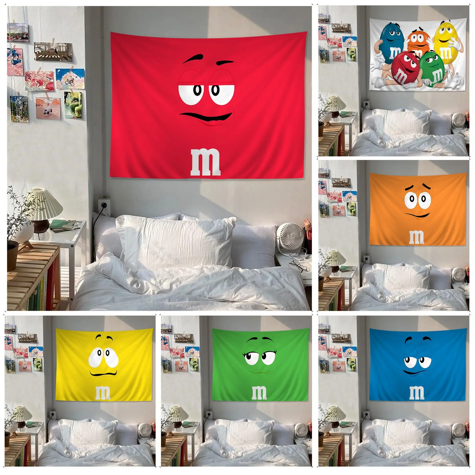 

M&M's Chocolate Hippie Wall Hanging Tapestries Hippie Flower Wall Carpets Dorm Decor Home Decor
