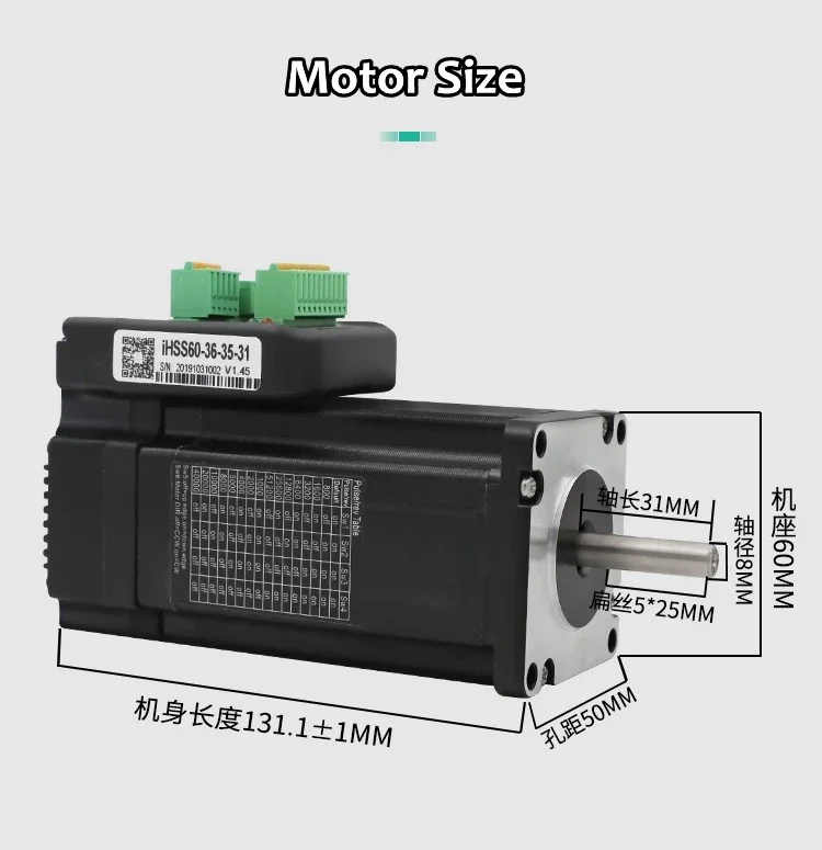 JMC Nema 24 60 мм 3 5 Нм DC36V Встроенный шаговый двигатель с замкнутым контуром и привод 1000