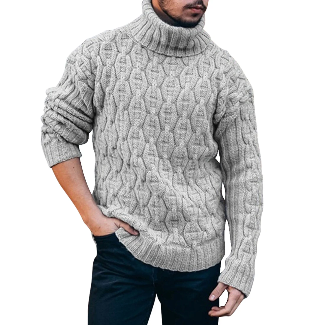 

New Mens Sweater Turtleneck Thick Warm Men Twist Sweaters Wool Pullover High Turtle Neck Casual Solid Fashion Sweter Pull Homme