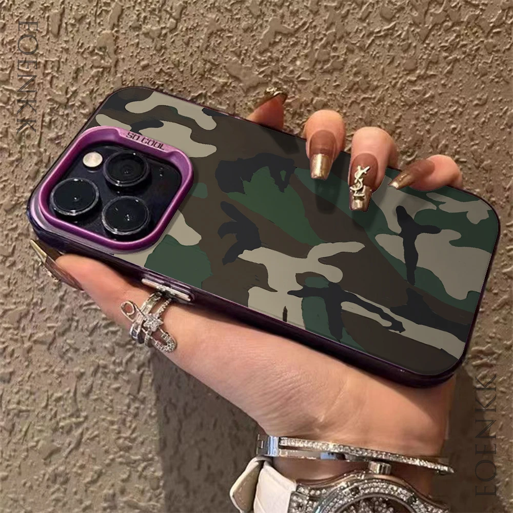 Чехол для телефона с камуфляжным принтом iPhone 13 14 11 12 15 16 Pro Max Plus X XR XS Mini цветной