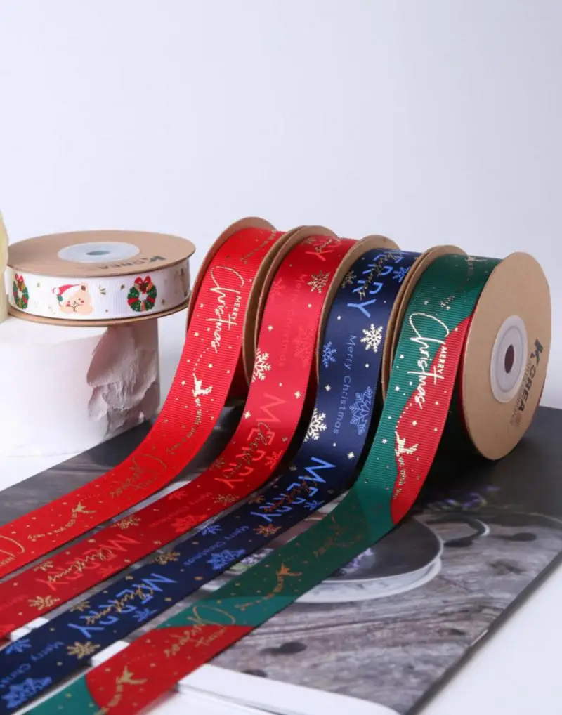 Рождественская лента 10 ярдов 1 дюйм мм рождественская полиэстеровая с принтом