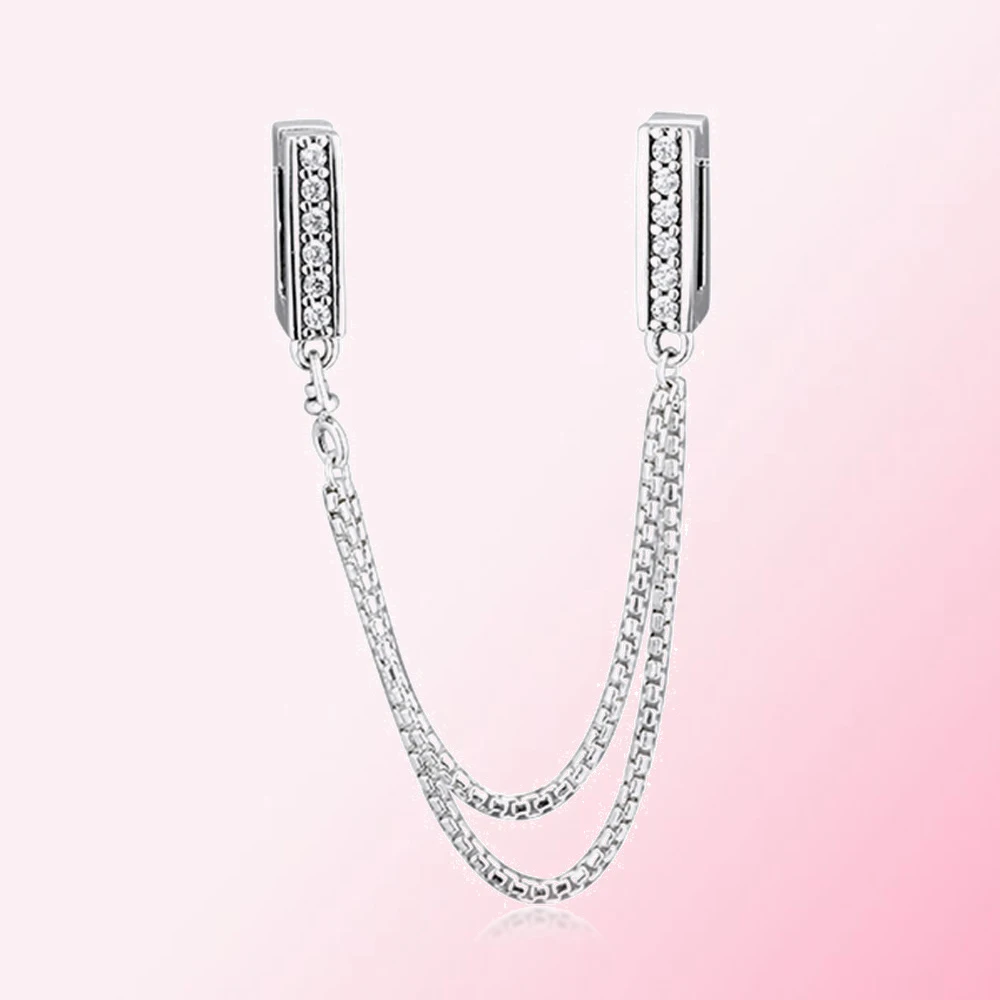 

2023 Осень 100% Стерлинговое Серебро 925 пробы 1:1 рефлексоры сверкающая безопасная цепочка подходит DIY браслет модная женская бижутерия подарок