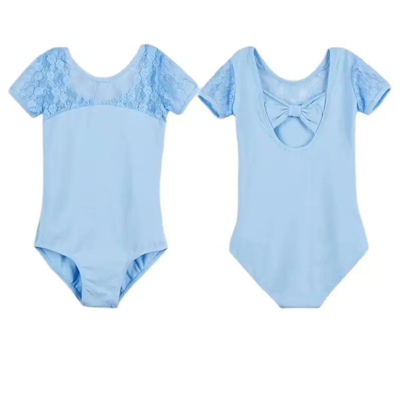 

Kids Ballet Bodysuit Stretch Short Sleeved Leotards Girls Gymnastics Body Wear Children Ballet Jumpsuit Dance 4 Color