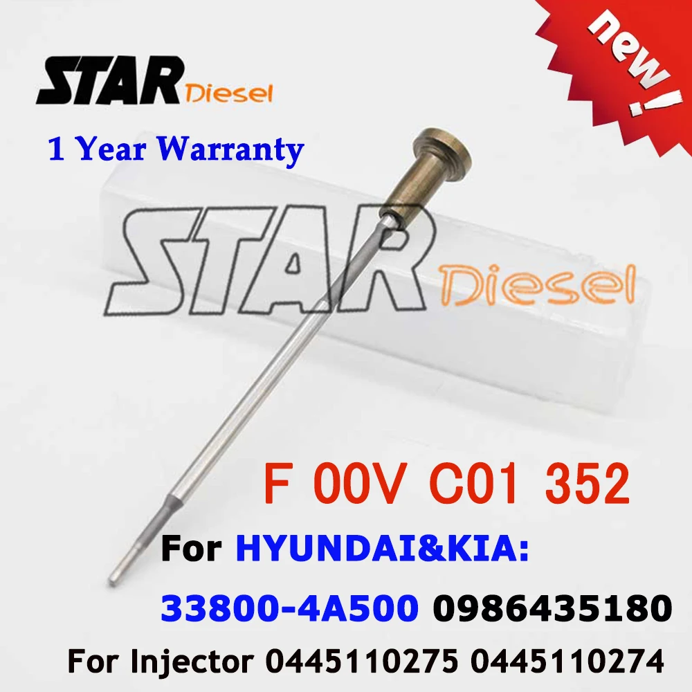 

4PCS F00VC01352 F00V C01 352 Common Rail Injector Parts F 00V C01 352 Control Valve Set For HYUNDAI 0445110274 0445110275