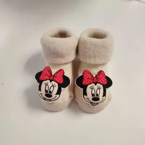Детские зимние теплые носки с Микки Маусом для младенцев, детские носки для девочек и мальчиков, нескользящие носки