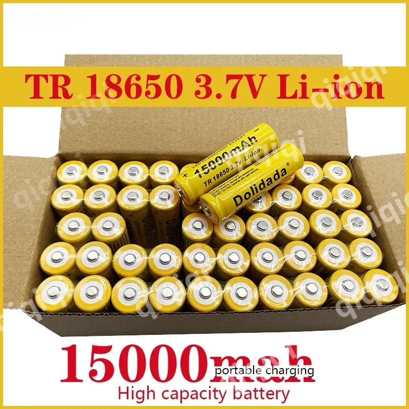 

100% High Quality and Large Capacity 3.7V 18650 15000mAh High Capacity Batteries Li-ion Lithium Battery for Flashlight Battery