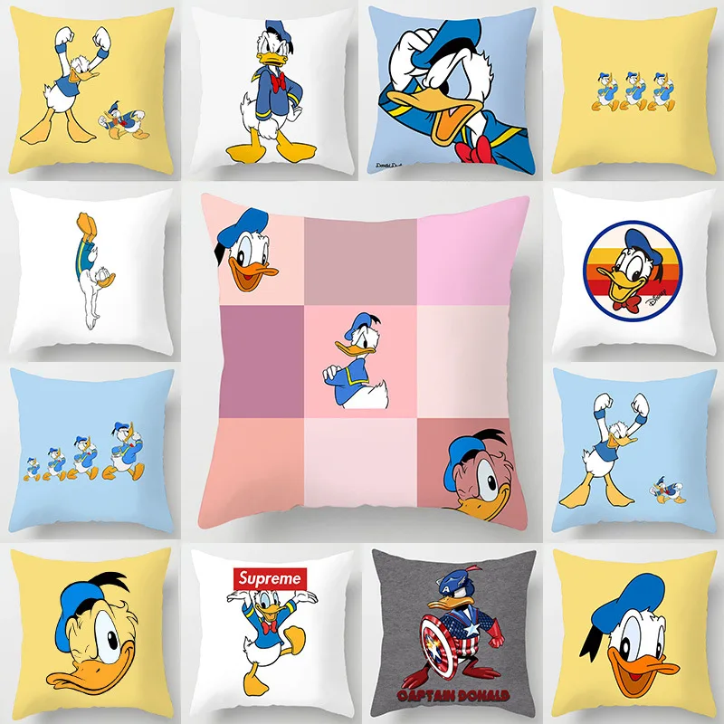 

Disney Donald Duck Cushion Cover Pillowcase Cartoon Cushion Cover Pillow Case for Sofa Car Interior Decoration 45x45cm No Pillow