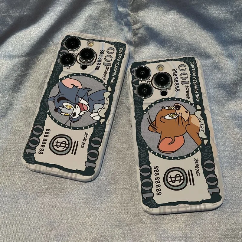 Dollar cat and mouse Phone Case for OPPO Reno 5 6 7 7Z 8 8T F9 F11 R15 R17 Find X3 X5 Se Pro 5G Glossy HD Hard PC Cover