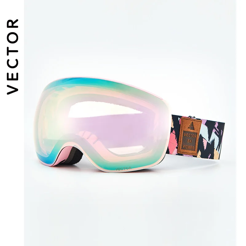 Hohe Licht Durchlässigkeit UV400 Austauschbar Magnet Objektiv Bewölkten Tag Ski Brille Schnee Brille Männer Frauen Anti-Fog-Beschichtung Skifahren