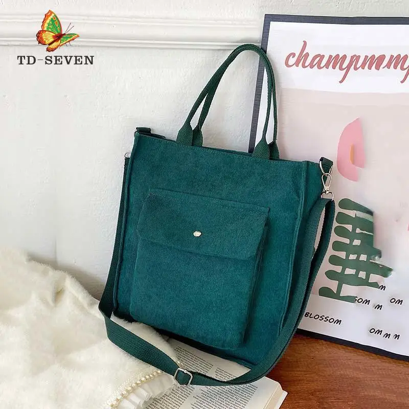 

Женские вельветовые сумки через плечо, женская сумка, женская сумка, Студенческая сумка, многофункциональная вместительная сумка унисекс