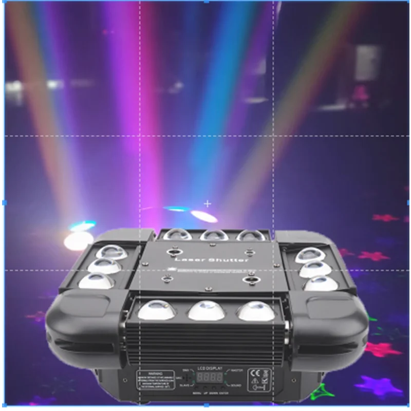 

Halloween RGB Laser 12 Storm Beam Party Light Disco DJ Projector With Voice Control And DMX