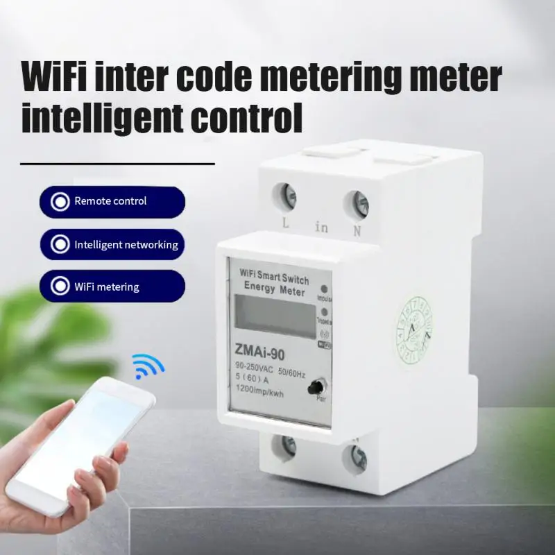 

Одноступенчатый ваттметр Tuya на Din-рейку, Wi-Fi, быстрое энергопотребление, квтметр, ваттметр с поддержкой приложения Smartlife, Alexa, Google Home