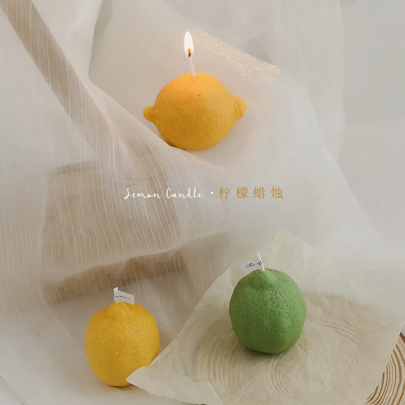 

1pc Lemon Shape Scented Candles Handmade Fruit Candle Natural Fragrance Home Decoration