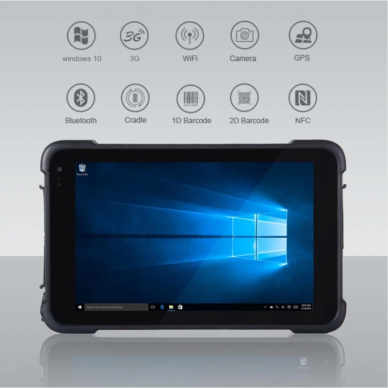 

Rugged Industrial Tablet 4G RAM 64G ROM Windows 10 Waterproof IP67 Barcode Scanner PC