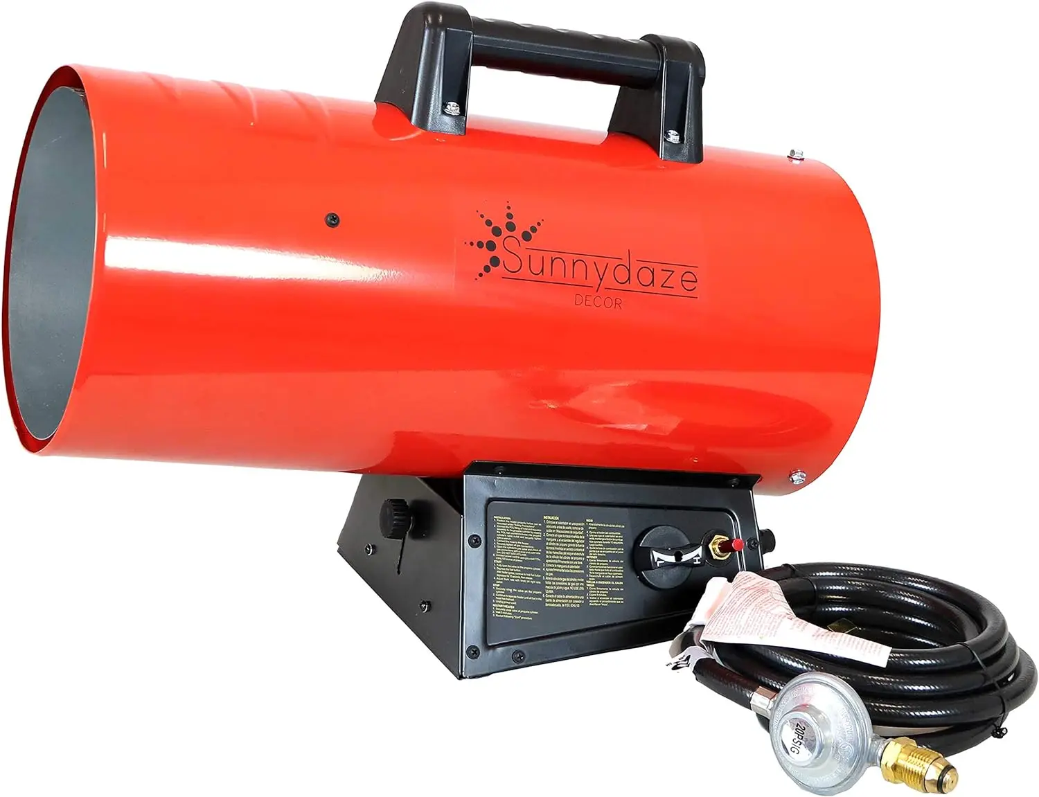 

Пропанный нагреватель воздуха Sunnydaze 125000 BTU-автоматическое отключение для защиты от перегрева-пьезозажигание