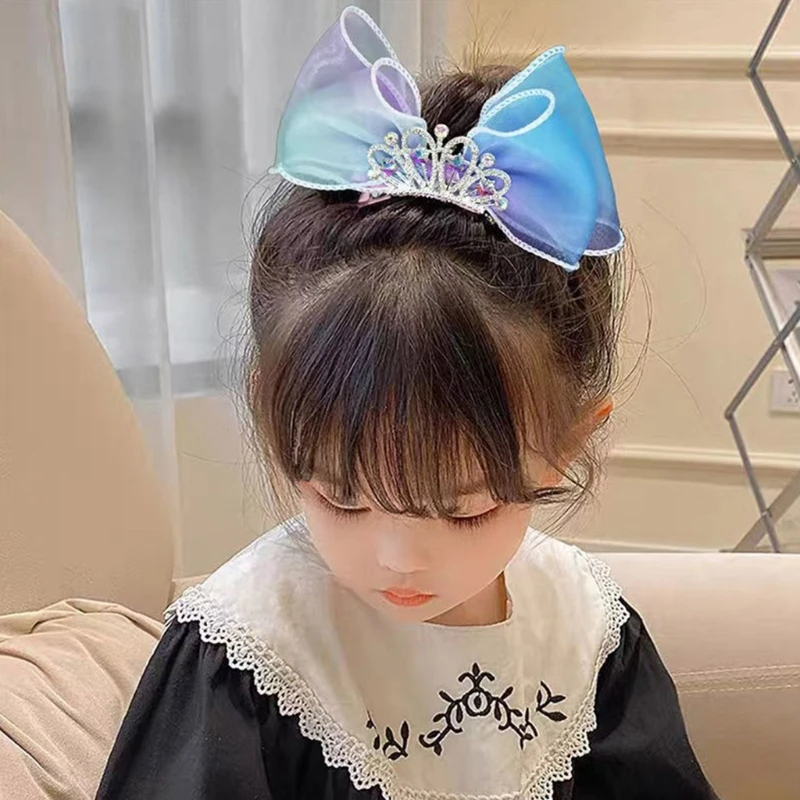 

Girls Crown Bow Hair Clip Kids Princess Hairpins Hairstyle Accessories Dazzling Headband Hair Bows Toddler Hair Barrette