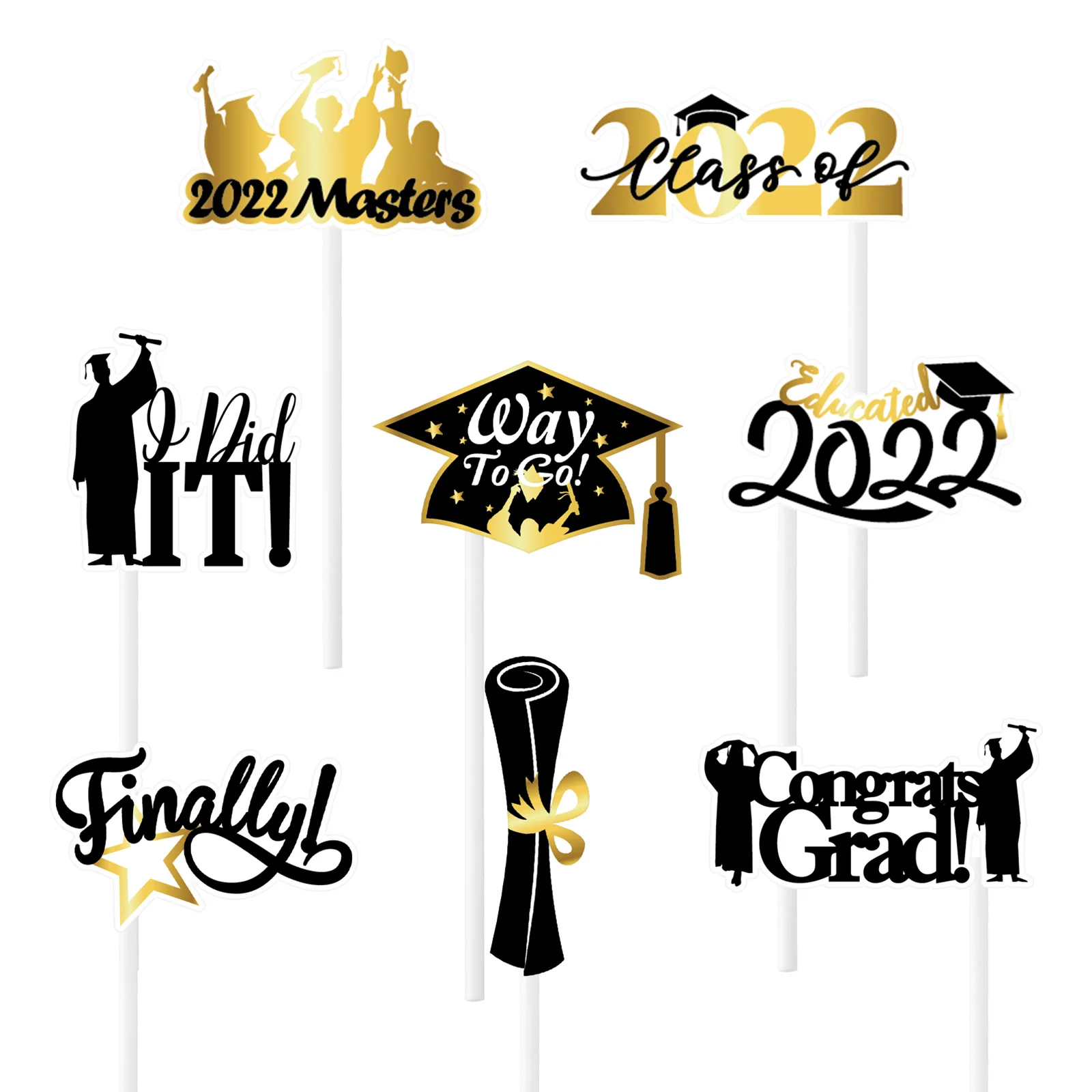

72pcs 2022 Graduation Cake Decorations Party Cake Decorations Cupcake Toppers Picks Topper& Centerpiece