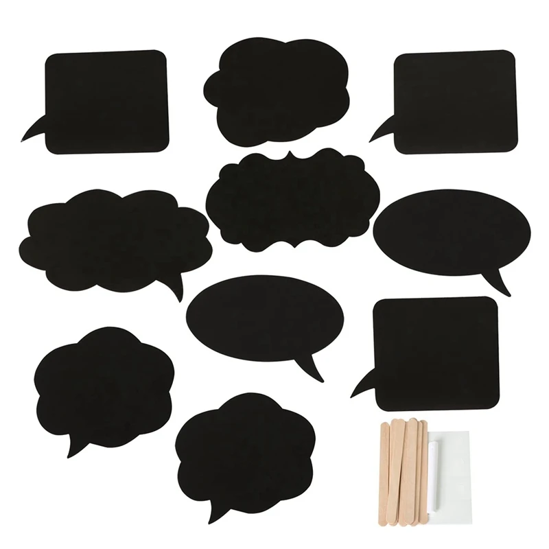 

10 Pcs Writing Black Cardboard With Chalk Wedding Wedding Photo Props Net Red Funny Paper Beard Message Card Decoration