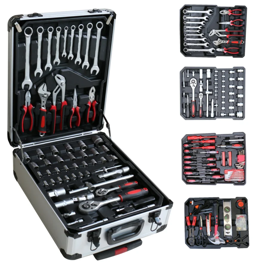 

Professional 187pcs Tools Set with Aluminum case socket wrench tool set of 187 pcs hand tools set