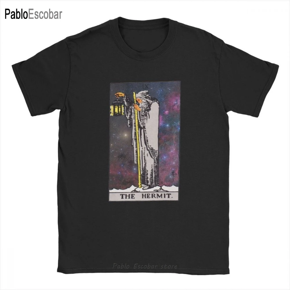 

Men The Hermit T Shirt Tarot Space Trionfi Tarocchi Tarock Cotton Clothing Vintage Short Sleeve Tees New Arrival T-Shirts