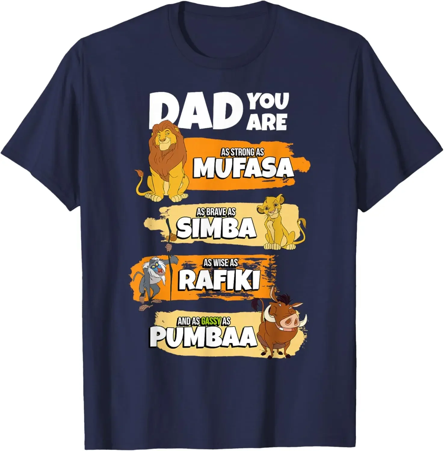 Фото Горячая мода Disney The Lion King Dad You Are Word Stack Забавная футболка S-6XL, подарок на четыре сезона №2