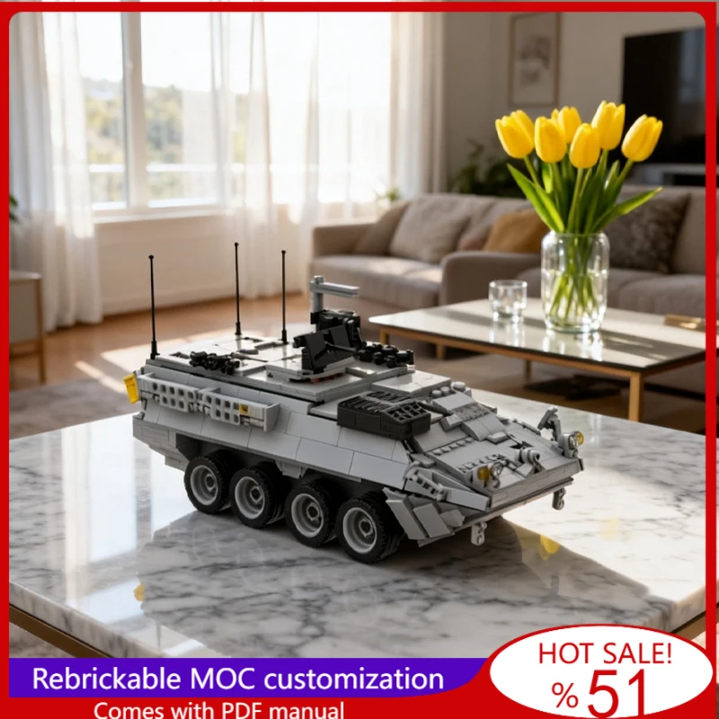 Фото 1702 детали MOC: Сборная модель боевой техники M1131 (огневая поддержка) для самостоятельной сборки, развивающая творческая игрушка для детей, рождественский подарок №1