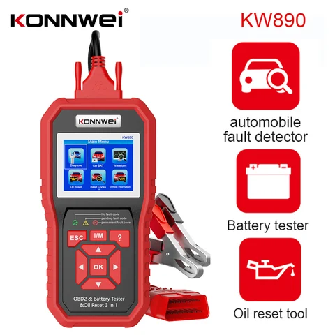 KONNWEI KW890 Oil Reset OBD2 сканер автомобильный профессиональный тестер батареи анализатор проверки двигателя автомобильный считыватель кодов диагностический инструмент
