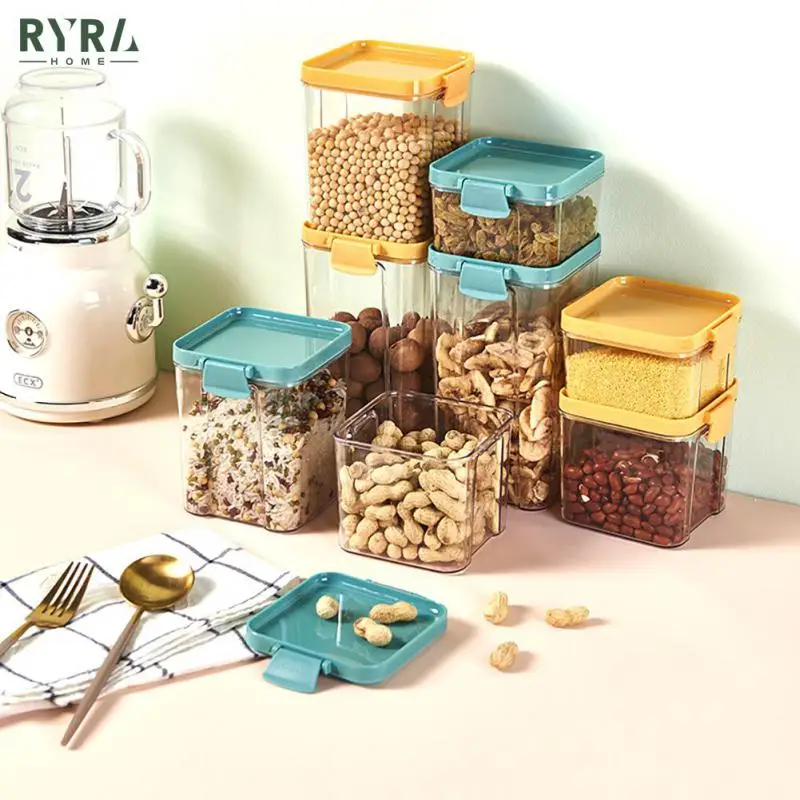 

Stackable Kitchen Sealed Jar Plastic Food Storage Containers Multigrain Tank Bottle Dried Fruit Tea Jar Box For Kitchen Storage