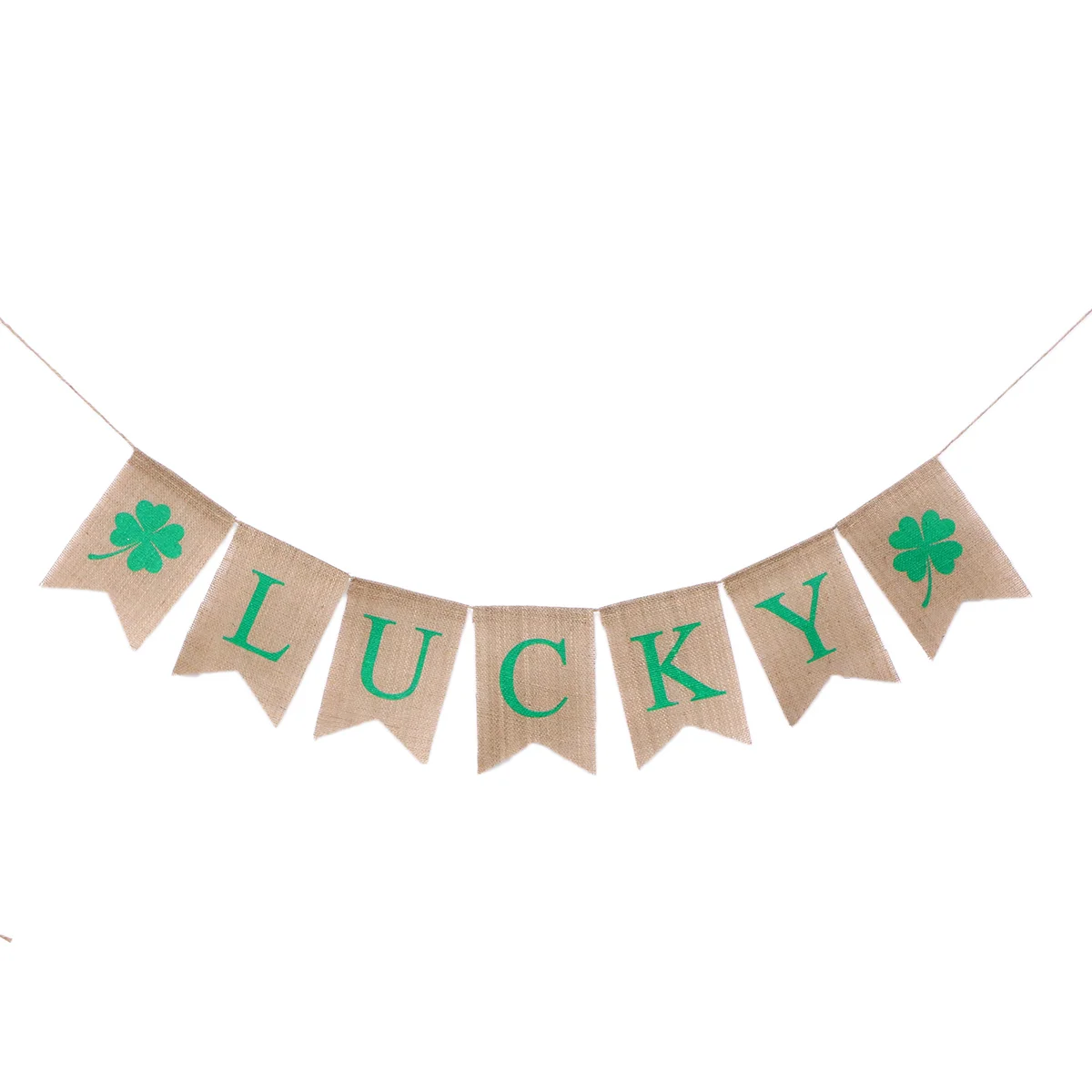 

Banner Shamrock Garland St Patrick S Day Flag Bannershome Decorations Burlap