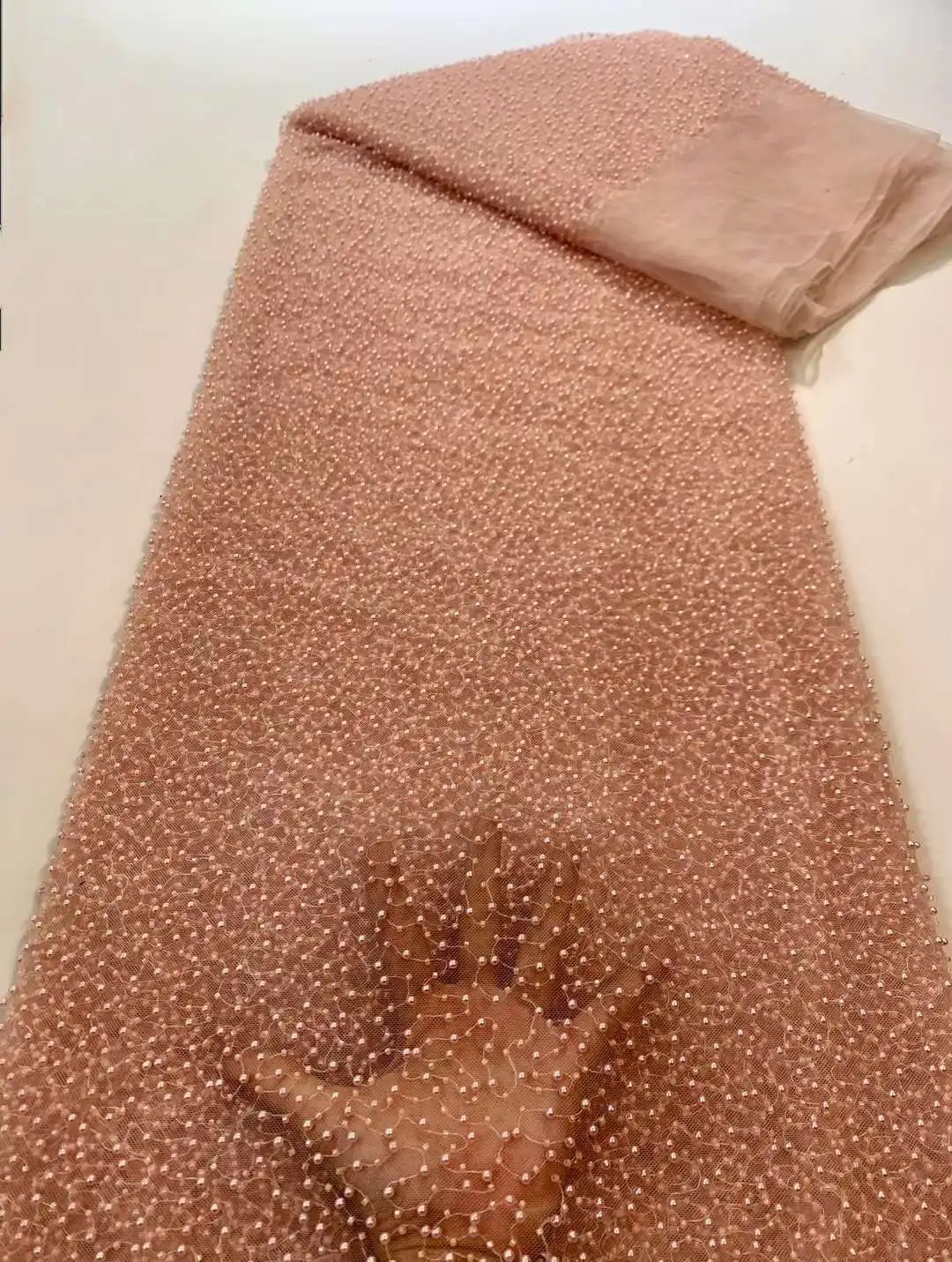 Роскошные африканские блестки цвета шампанского кружевная ткань 2023 нигерийская