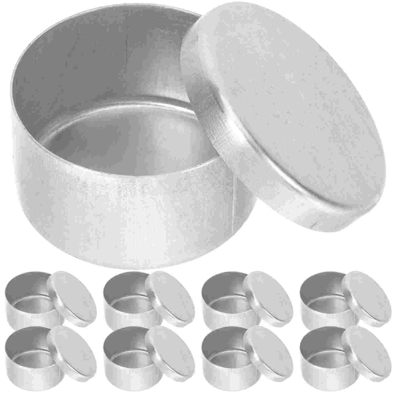 

9 Pcs Soil Sampling Box Samples Holder Aluminum Round Tins Can Containers Empty Mini Lids Weighing Holders Travel Metal Cans