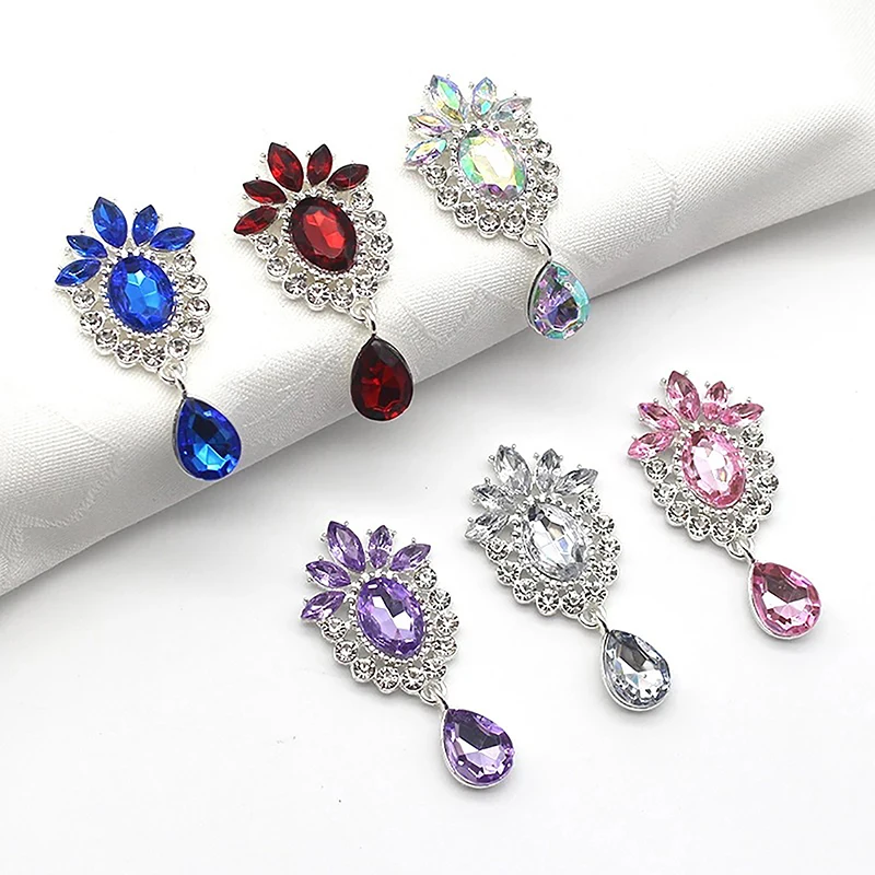 

24*50mm Alloy Acrylic Rhinestone DIY Wedding Invitation Card Wine Glass Gift Box Creative Brooch Jewelry Accessories