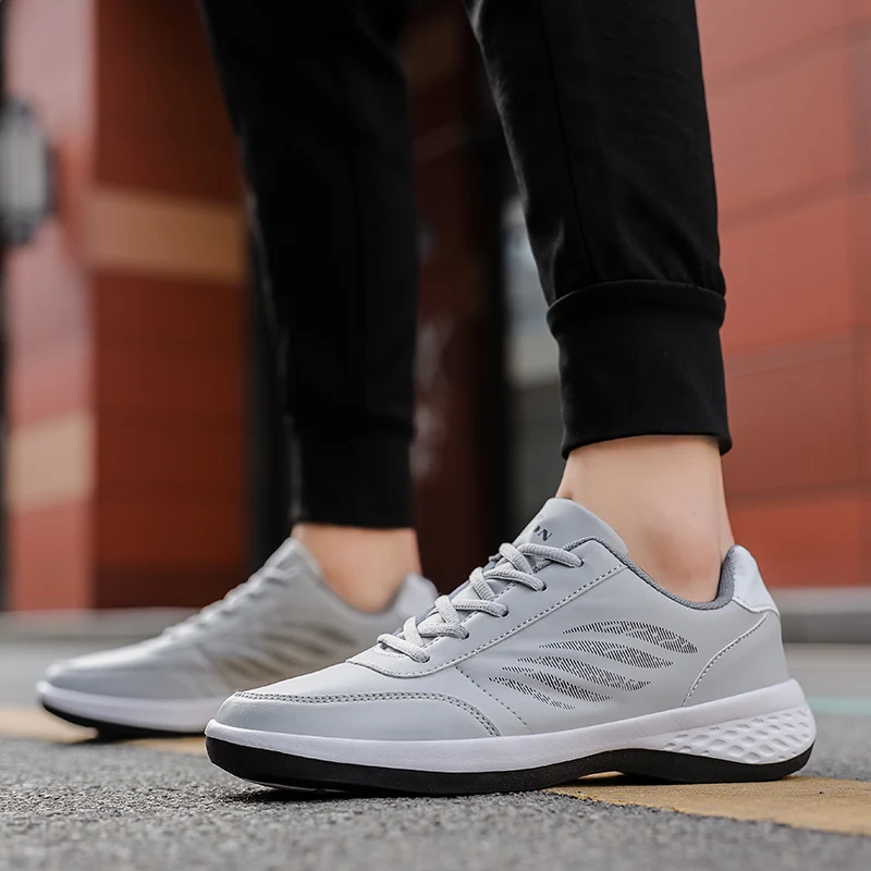 Leather Men Shoes Trend Casual Walking Shoe Man Breathable Waterproof Male Sneakers Non-slip Footwear