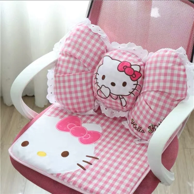 

Hello Kitty girl's heart flax children's seat computer seat car seat pillow