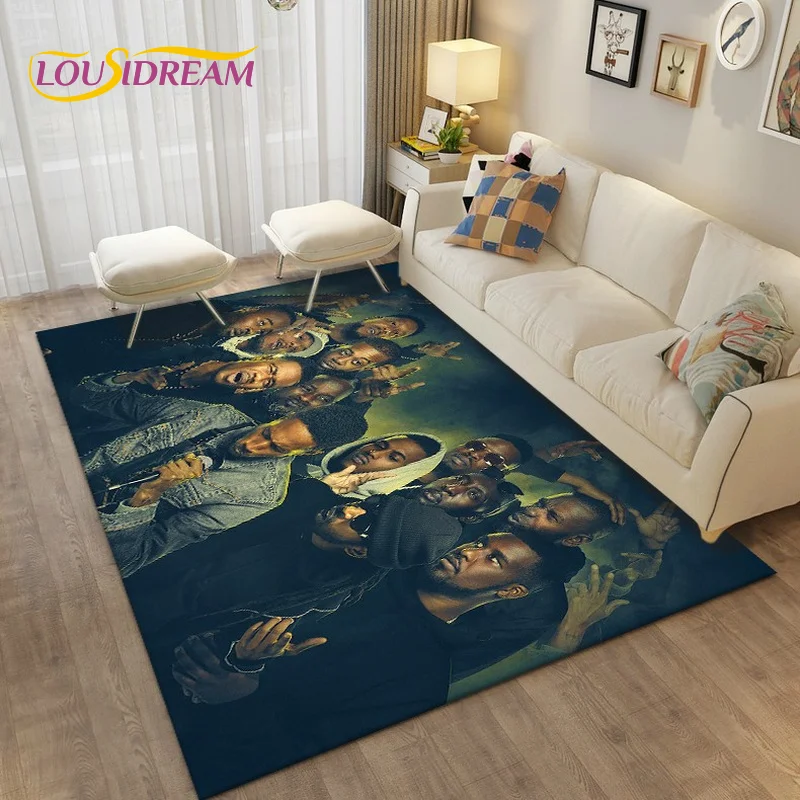 

Hip Hop Music Star Rapper Carpet Rug for Living Room Bedroom Bedside Decorative,Doormat Kitchen Bathroom Non-slip Floor Mat Gift