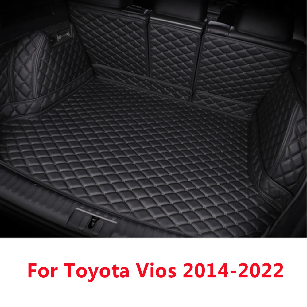 

SJ Custom Fit For Toyota Vios 2014-15-16-17-18-2022 Full Set Waterproof Car Trunk Mat Tail Boot Tray Liner Cargo Rear Pad Cover