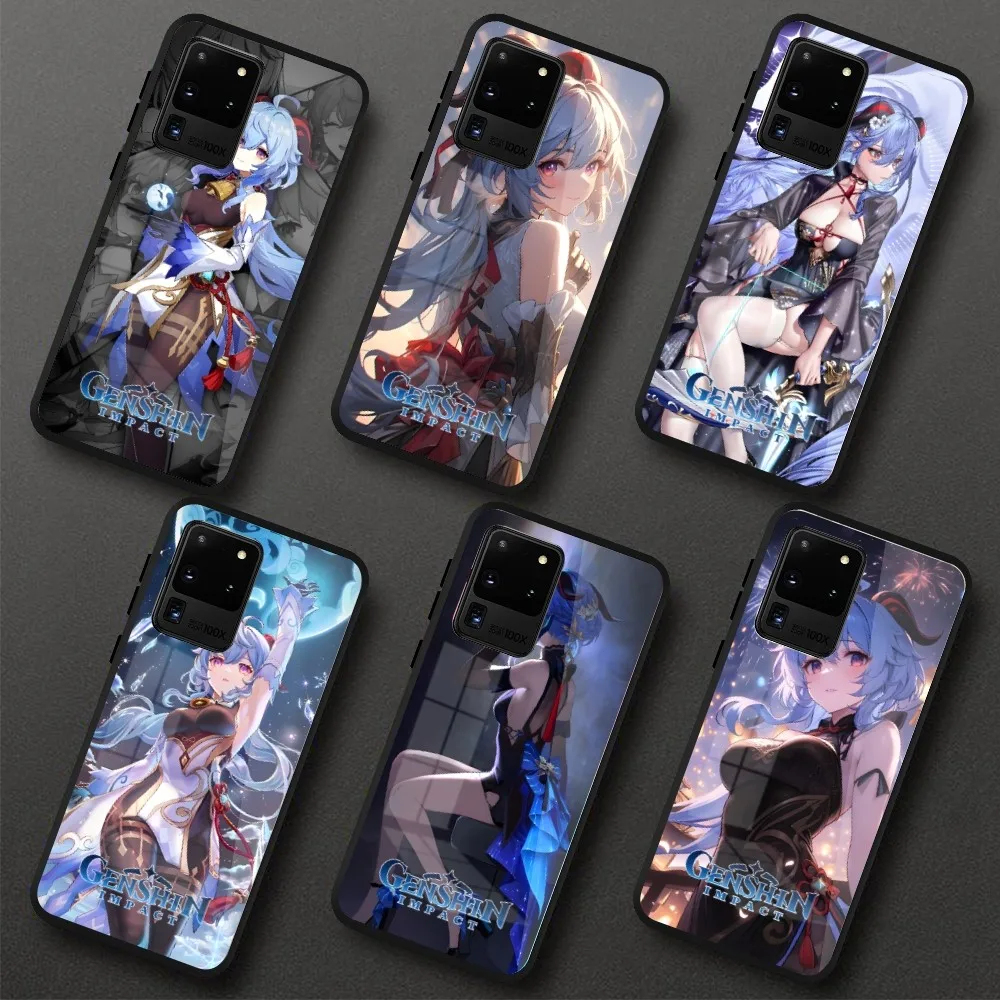 Genshin Impact Ganyu мобильный телефон для Samung S24 S23 S22 S21 Pro Ultra A13 A33 A53 NOTE 20 PC стеклянный чехол