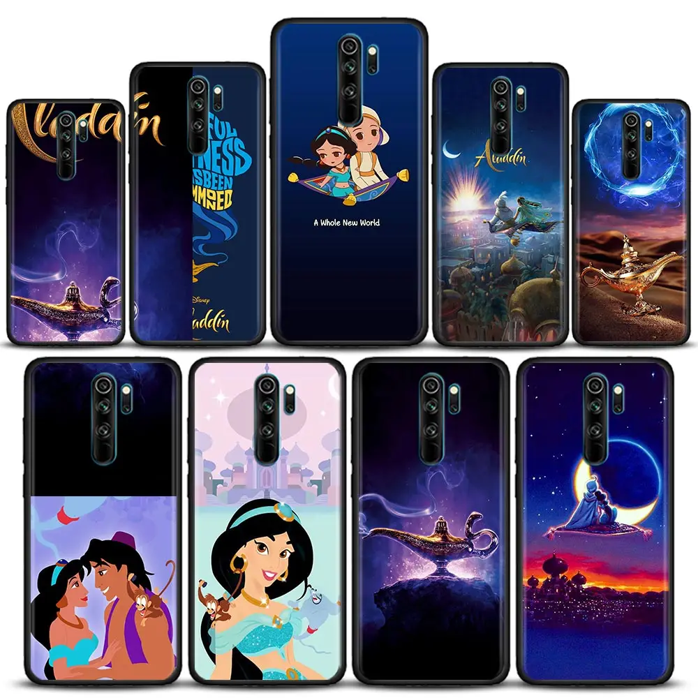 

Phone Case for Redmi Note 7 8 8T 9 9S 9T 10 11 11S 11E Pro plus 4G 5G Soft Silicone Case Cover Cartoon Anime Aladdin