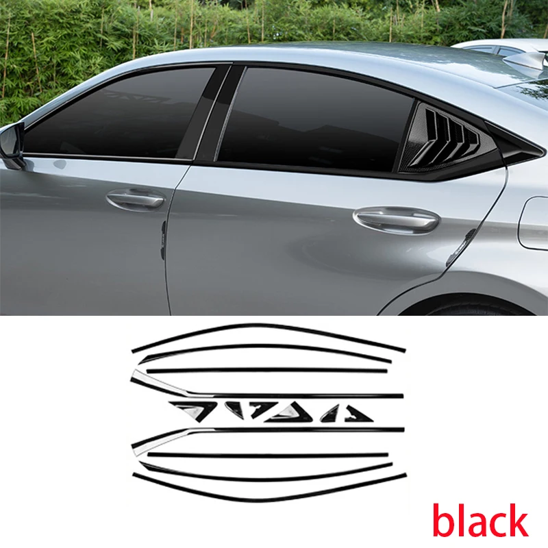 

For Lexus ES XZ10 200 250 260 300h 350 2019-2023 steel black Carbon Exterior Window Molding Strip Sill side Cover Trim 14pcs
