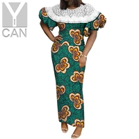 eelegant african dresses for women print patchwork lace dresses for party wedding vestidos bazin riche african clothes y2225028