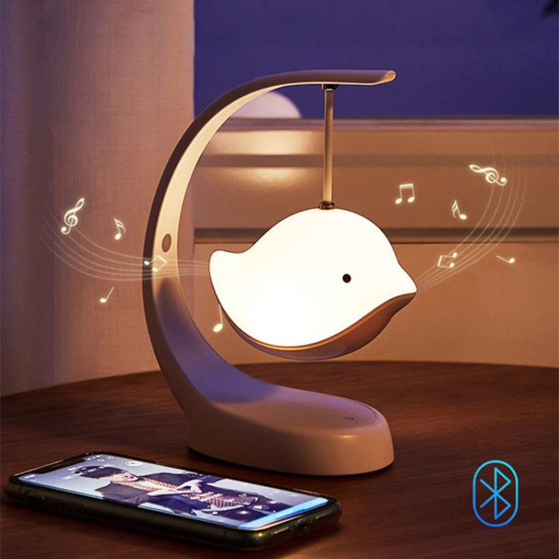 Led Night Light 7 Colors Table Lamp Bluetooth Speaker Small Night Lamp Bedside Table Lamp Speakers Girls Birthday Gift Boys kids